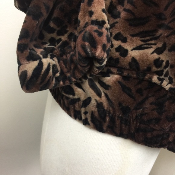 ELLEN TRACY ACTIVE Animal Print Velour Zipper Track Jacket LARGE - Picture 9 of 11